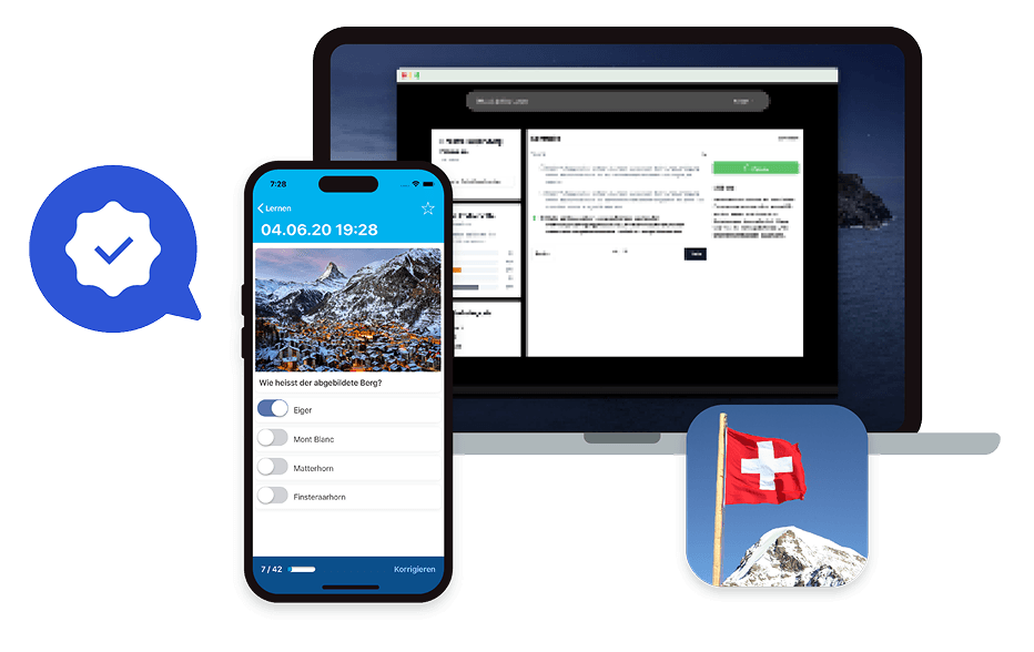 Application Test de naturalisation sur PC, smartphone iOS et Android